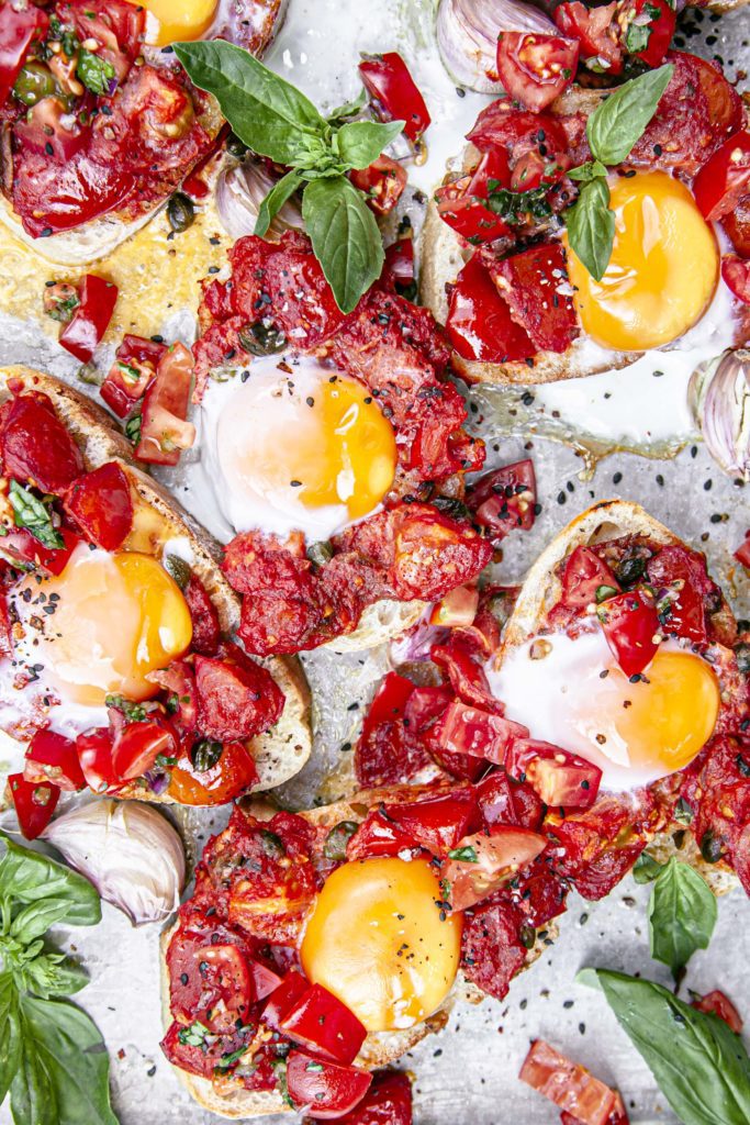 Baked Shakshuka Bruschetta