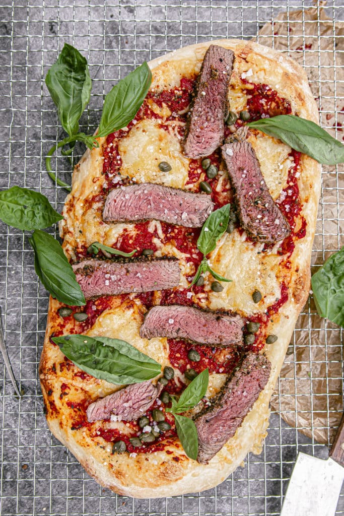 Altbier Focaccia with Pepper Steak