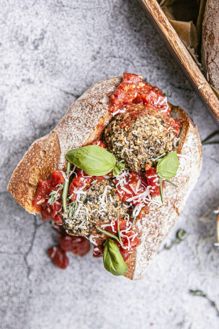 Vegetarian Meatball Sub Sandwich